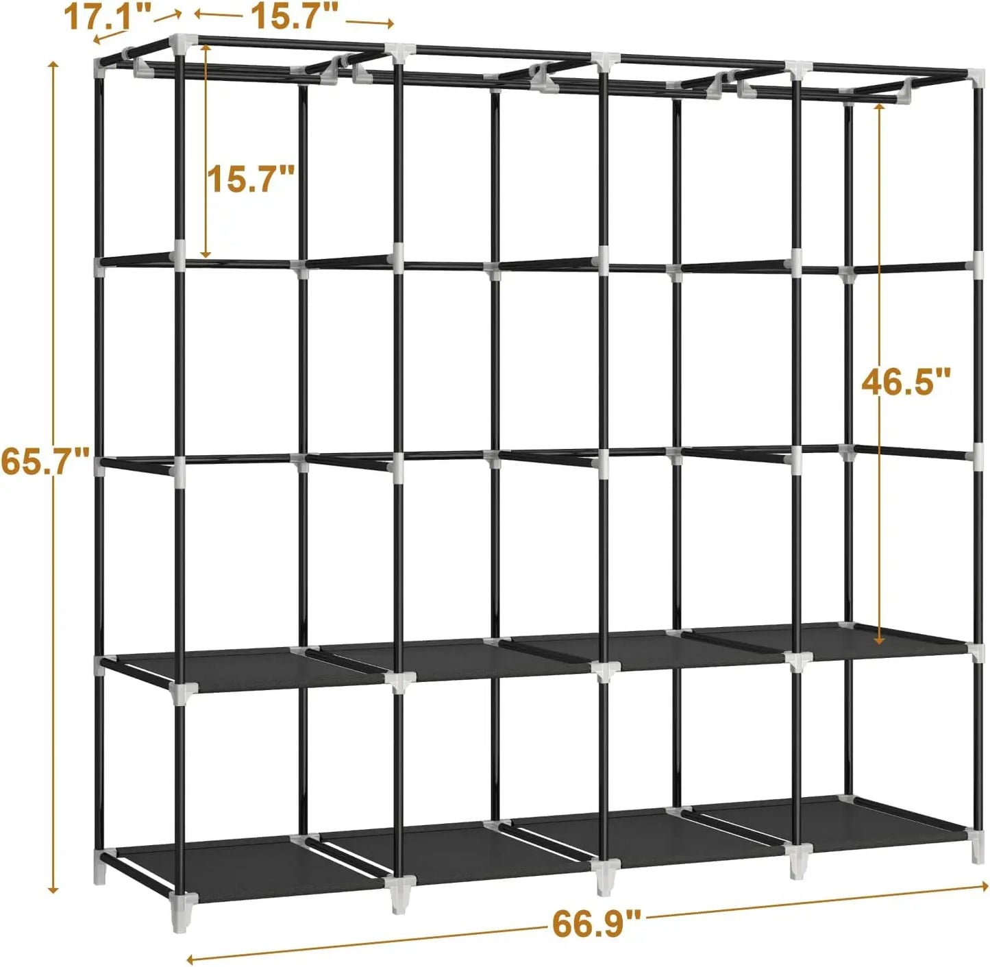 67 Inch Large Capacity Portable Wardrobe