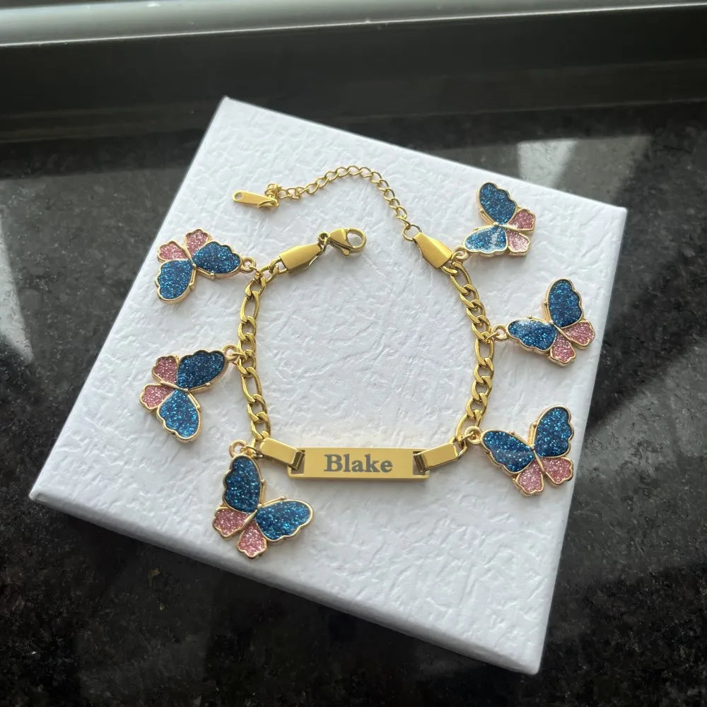 DUOYING Butterfly Name Bracelet