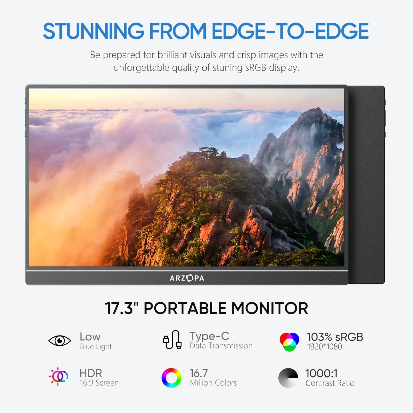 ARZOPA 17.3 FHD Portable Monitor