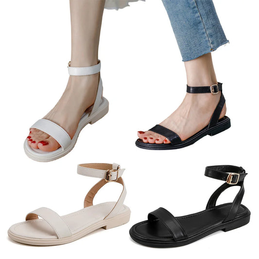 One Band Ankle Strap Buckle Sandals