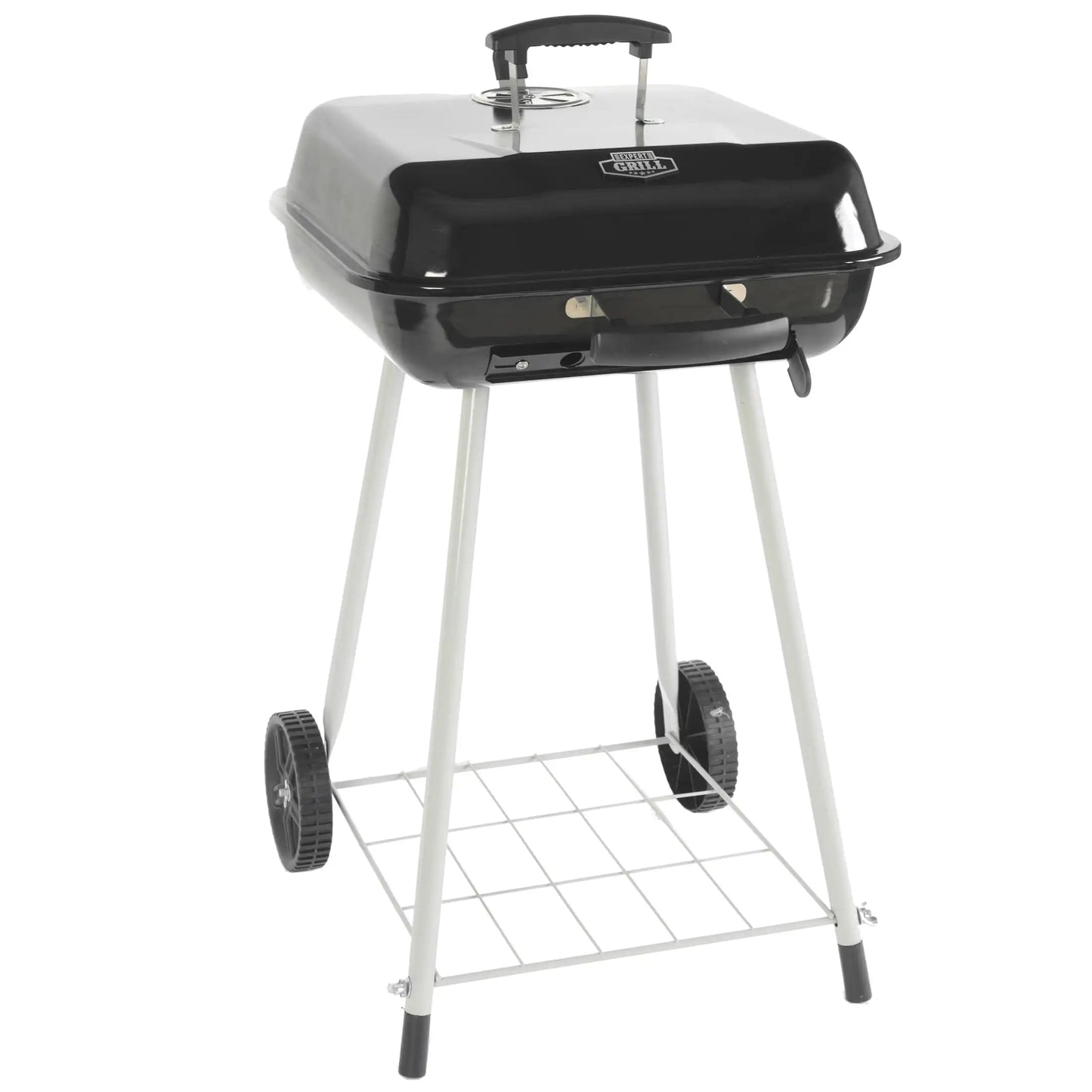 17.5" Square Steel Charcoal Grill with Wheels